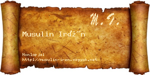 Musulin Irén névjegykártya