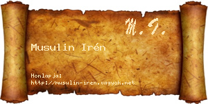 Musulin Irén névjegykártya